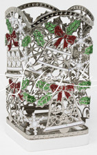 Bath & Body Works Christmas Bells Holly Silver Bow Soap Holder Sleeve Cover New