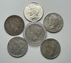 Lot of 6 Peace Silver Dollars Dated 1928 S Key Date Set of Coins!