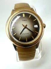 Vintage Timex Electric Watch 1970’s brown dial nice condition runs