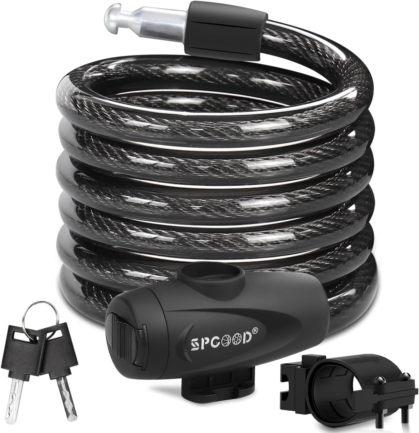Bike Lock 1200Mm/12Mm with 2 Keys,Bicycle Lock with Mounting Bracket,Steel Cycli