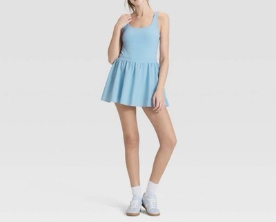 NEW JoyLab Game Day Active Mini Dress Built In Short Tranquility Blue Size XS