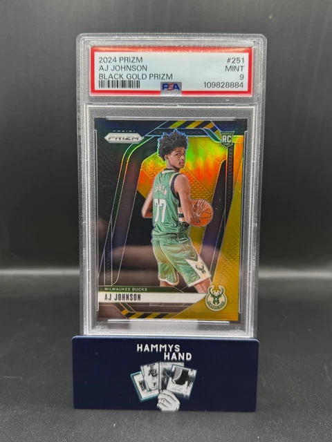 2024 Prizm AJ Johnson Black Gold Rookie RC #251 /5 PSA 9!!