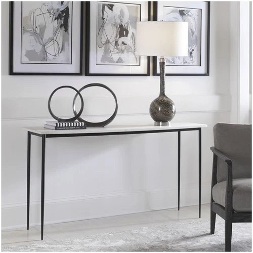 Uttermost 25173 Nightfall 16"W Iron - White / Satin Black - Picture 7 of 7