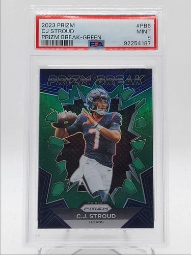 C.J. STROUD 2023-24 PANINI PRIZM BREAK ROOKIE GREEN TEXANS RC PSA 9 Q4320