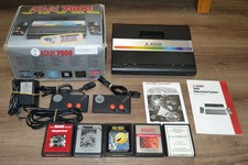Boxed Atari 7800 Console 2 Controllers 6 Games RF & PSU - All Tested & Working