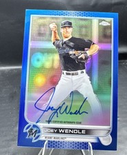 2022 Topps Chrome Veteran Blue Refractor /150 Joey Wendle #CVA-JWE Auto