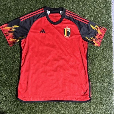Adidas Belgium Authentic Home Jersey Red Black 2022 HD9412 Flame Soccer Men XXL