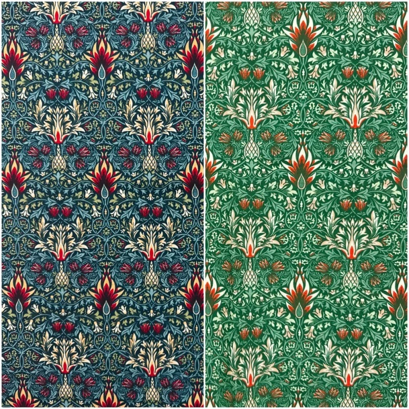 Polycotton Digital Printed Fabric William Morris Snakeshead 115cm Wide