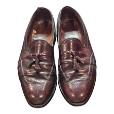 Allen Edmonds Berwick Leather Loafers Wingtip Tassel Burgundy Men's 11.5 D
