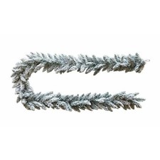 Christmas Flocked Snow Pine Garland 9' Plastic Bendable Greenery P71090f