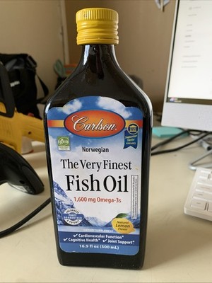 Carlson The Very Finest Fish Oil 1,600 mg Omega-3's Lemon 16.9 FL. OZ. BB: 11/27