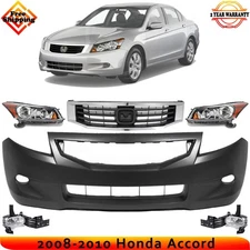 Front Bumper Cover Fascia & Grille Assembly Kit For 2008-2010 Honda Accord