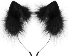 Handmade Faux Fur Animal Cat Ears Headband Furry Fox Wolf Hairhoop Headwear Cost