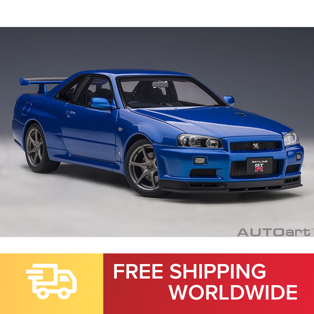 AUTOart 77408 1/18 Nissan Skyline GT-R R34 VSpec II Bayside Blue AUTOart 77408 1/18 Nissan Skyline GT-R R34 VSpec II Bayside Blue