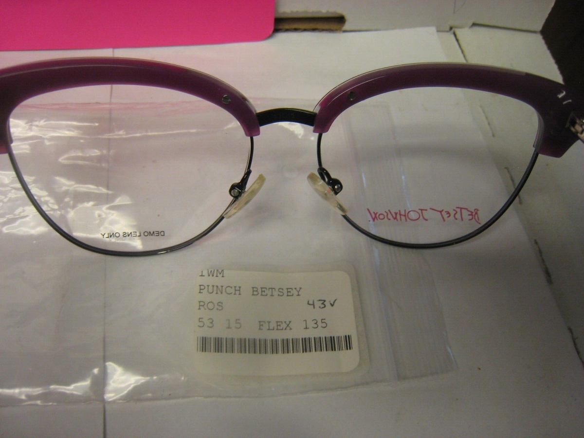 BETSEY JOHNSON WOMANS EYEGLASSES PUNCH in ROSE 53-15-135MM  display picture 1