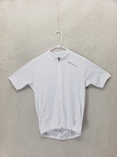 Bellwether Men Top Medium White Polyester Short Sleeve Zip Up Technical Apparel