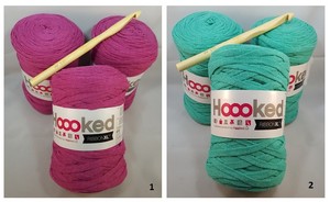 Hoooked Hakelset 3x Ribbon Xl Mandala Teppich Plum Violett Mint