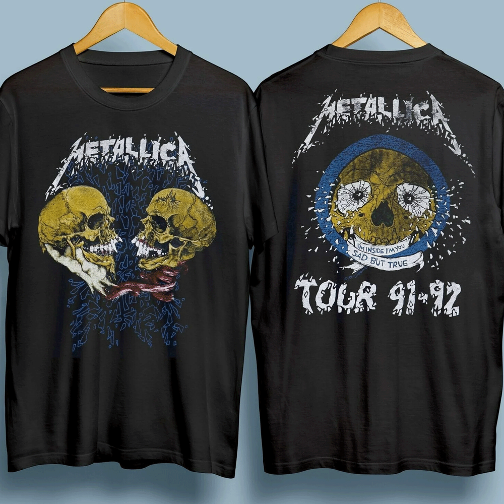 Vintage 1991 Metallica Sad But True Tour Rock Concert Band Music T Shirt
