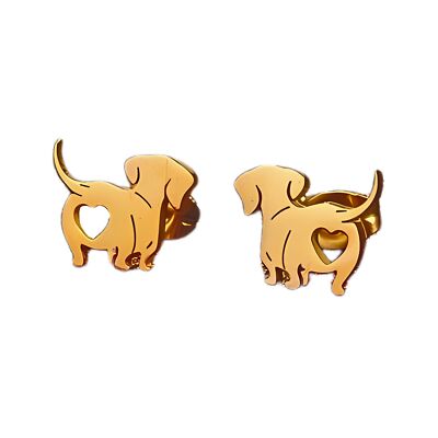 Dachshund Dog Earrings for Women Doxie Love Puppy Stainless Steel Stud By Gin...