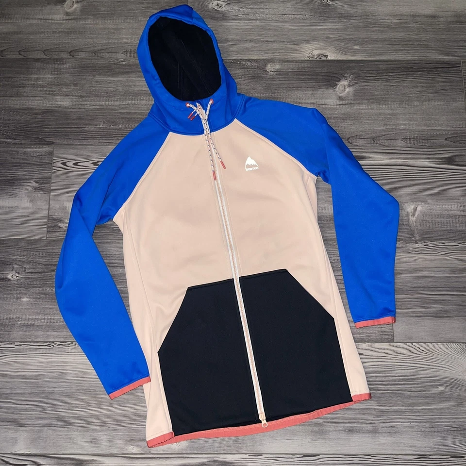 Chaqueta polar larga con cremallera completa resistente a la intemperie Burton Crown azul rosa para mujer Foto 3 de 4