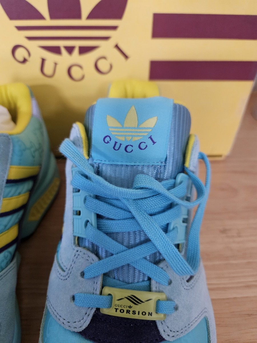 NEW GUCCI x ADIDAS ZX 8000 'AQUA GG MONOGRAM