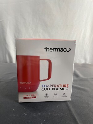 Thermacup Cherry Red 60+ Minute OF Battery Life Temperature Control Mug