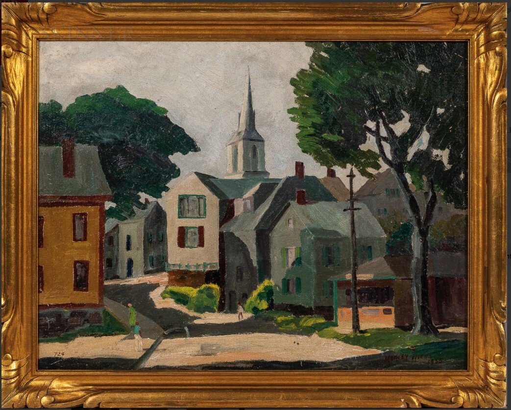 Morley Hicks American Cityscape Painting Wisconsin eBay