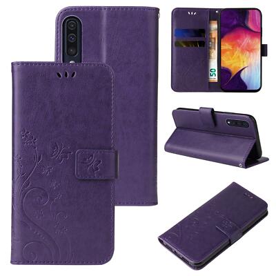 Handy Tasche für Samsung Galaxy A50 Handyhülle Blumen Buch Klapp