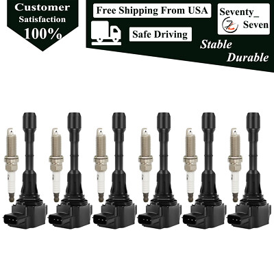 6pcs Ignition Coil & Iridium Spark Plug For 2014-2019 Infiniti QX60 3.5L UF550