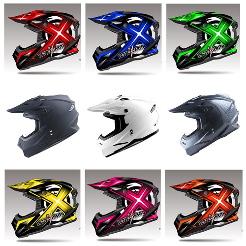 black and blue motocross helmet