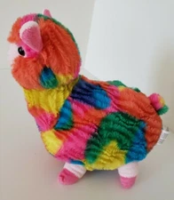 Kellytoy Vivid  Rainbow Colored Plush Llama, 11", 2016