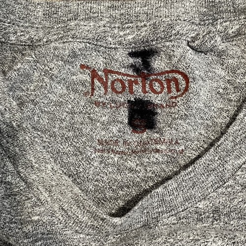 VINTAGE Norton Motorcycles Size Small Gray Logo Men's T-Shirt - Picture 3 of 4