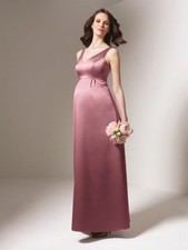  EGGPLANT ALFRED ANGELO 189 MATERNITY 6548 SATIN SZ 10 BRIDESMAID FORMAL DRESS