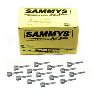 Sammys 3/8''in Vertical Anchor Super Screw Threaded Rod Fit 5/16-18x1-1/4'' 25 PK