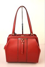 Ripani 7562 Red Saffiano Leather Shoulder Tote Hand Bag 100% Made In Italy