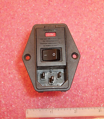 QTY (1) PEOSSDSXB CORCOM AC POWER ENTRY MODULE W/ ON/OFF ROCKER PE0SSDSXB NOS