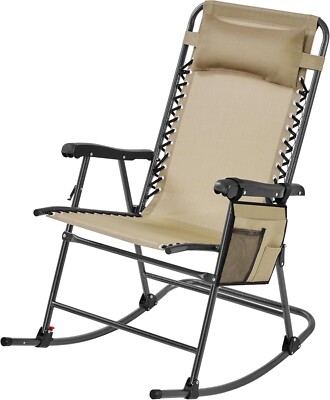 26in Rocking Chair Outdoor Zero Gravity Folding Chairs Rocking Chairs Foldable