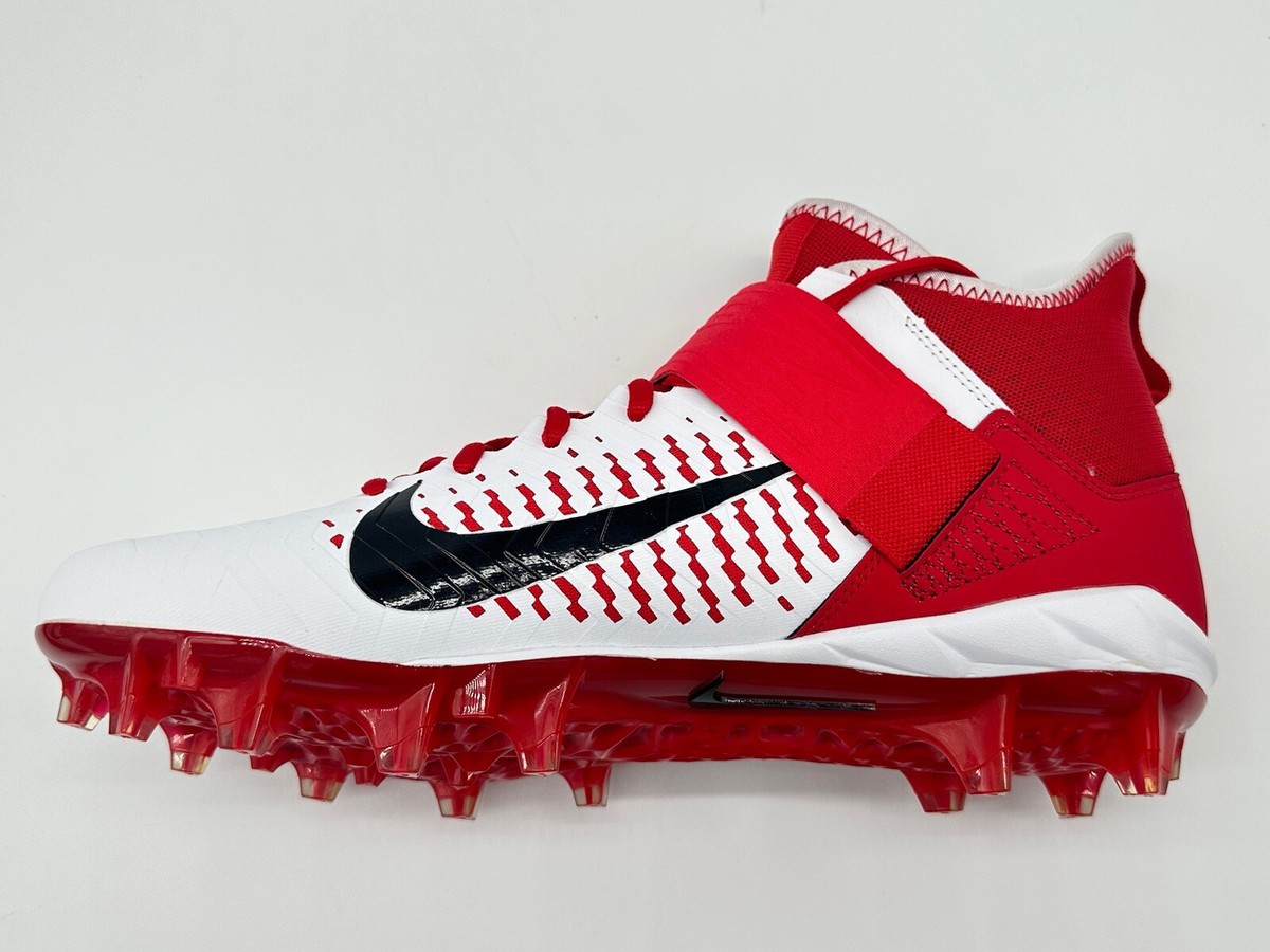 Nike Alpha Menace Pro 2 Mid Football Cleats White Red BV3945-105 Men\'s Size 14.5 Amazon.com | Nike Men main image 4