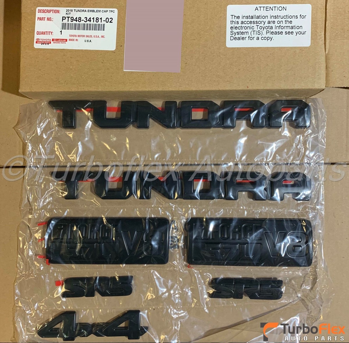 Toyota Tundra SR5 2014-2021 Rear Blackout Emblem Overlay Kit PT948