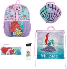 Large Backpack - Disney - Little Mermaid Ariel Set of 5 16" School Bag
