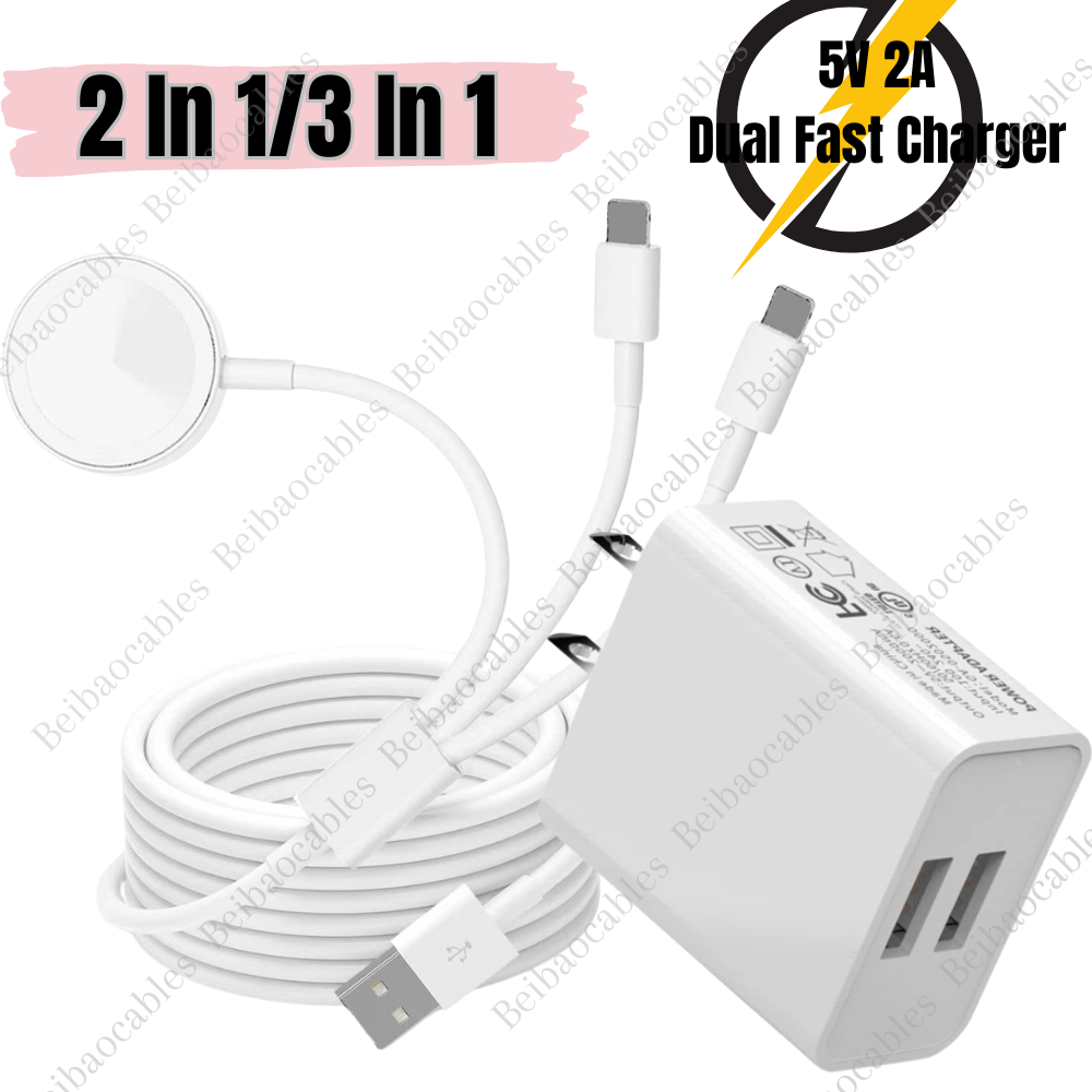 For iPhone Apple Watch iWatch 7/6/5/4/3/2/1/SE USB Magnetic