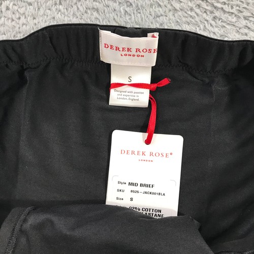 Derek Rose Briefs Mens Small Closed Mid Brief Boxer Briefs Underwear Trunk Black - Picture 2 of 8