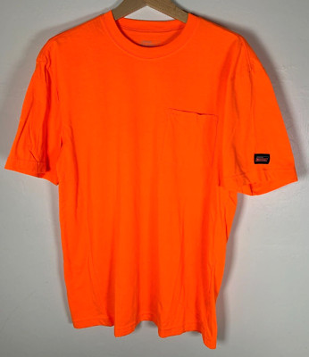 New Dickies Shirt Men's Medium Shirt Neon Orange Short Sleeve Pocket Tee NWOT