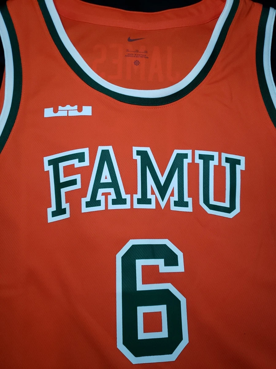 NIKE X LEBRON JAMES Men's Nike x LeBron James Orange Florida A&M Rattlers  Replica Basketball Jersey