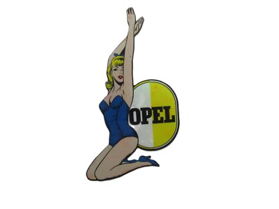 Opel Pin-up Sticker inside window Kapitän Rekord Commodore Diplomat Kadett