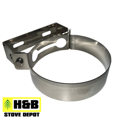 Edelstahl Rauchrohr Wandhalterung 6'' / 150 mm Ofenrohr Schellenband
