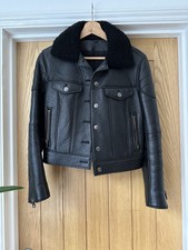 Coach Bonded Leather Biker Jacket Xs Black