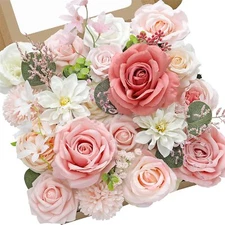 Artificial Flowers Combo Box Pink Silk Flowers Wedding Cake DIY Centerpieces