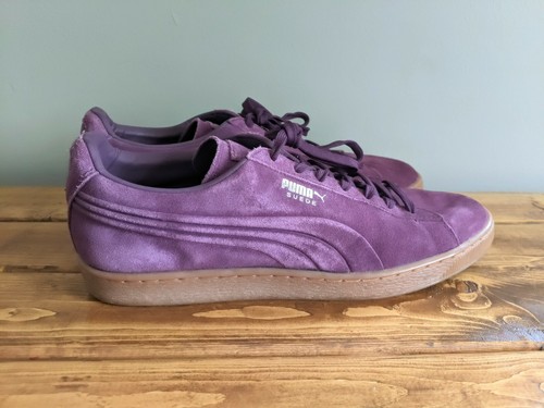 Puma Mens Suede Emboss Purple Lace Up 