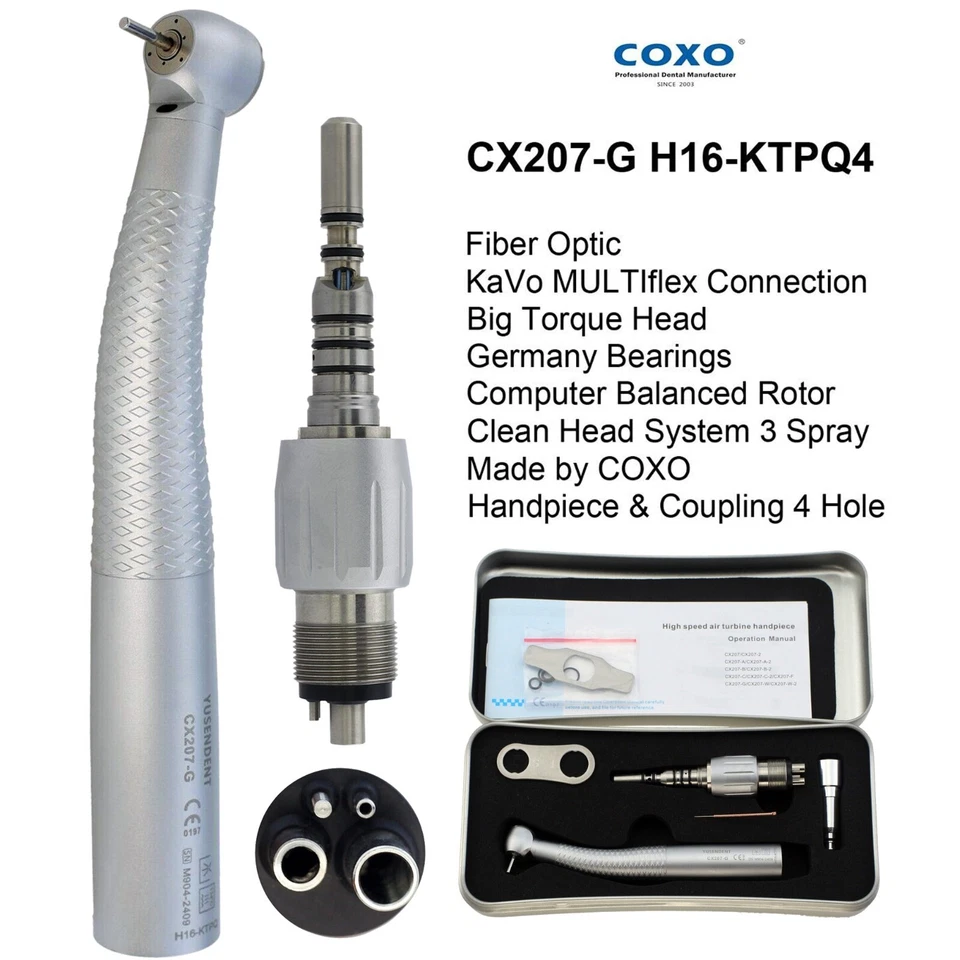 Mini turbina dental de fibra óptica COXO peça de mão de alta velocidade para KaVo MULTIflex 4 6 - Imagem 4 de 4